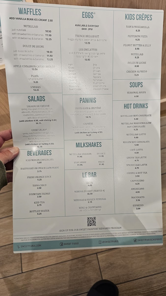 Menu Sweet Paris Creperie And Cafe-2